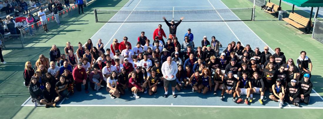 Group photo of tennis players from the Western States Conference Tournament