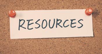 Note labeled Resources on a bulletin board