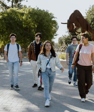 Students Walking on Campus