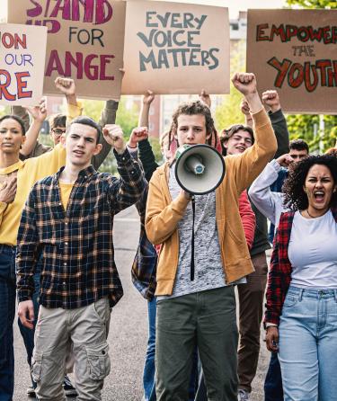 Banner Image of Students Organizing
