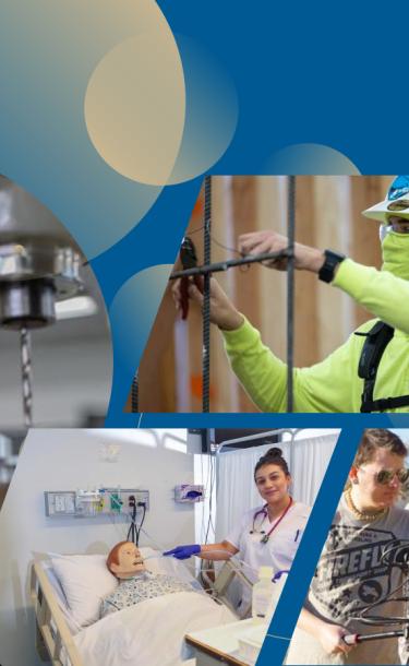 photo collage of students in various occupations