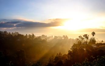 Sunrise over scenic landscape