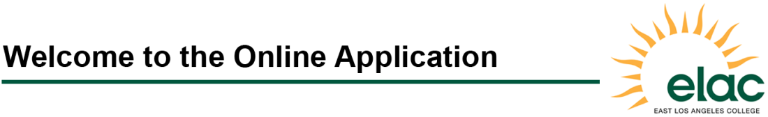 Welcome to the Online Appplication ELAC Banner