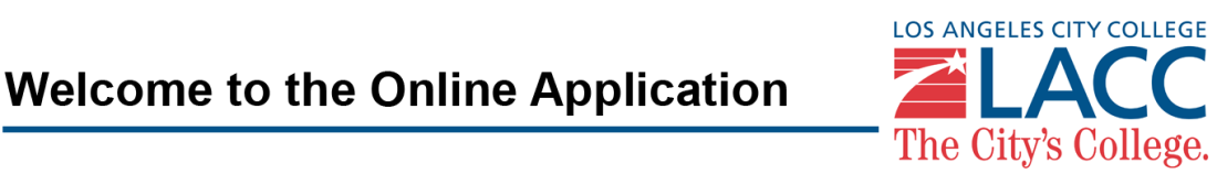 Welcome to the Online Application LACC Banner