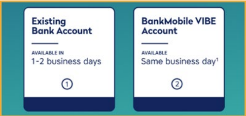 BankMobile Options: Existing Bank Account or BankMobile VIBE Account