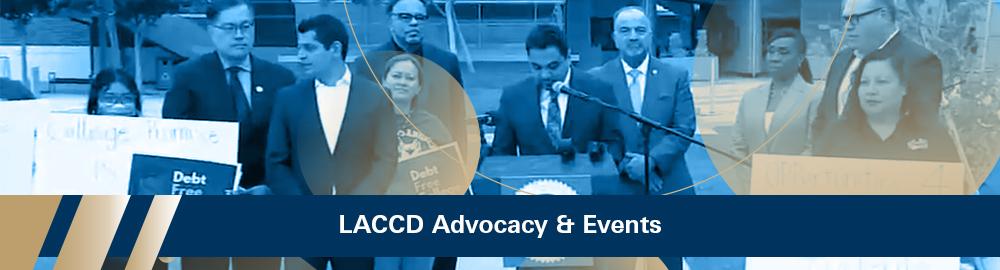 LACCD Advocacy and Events section banner