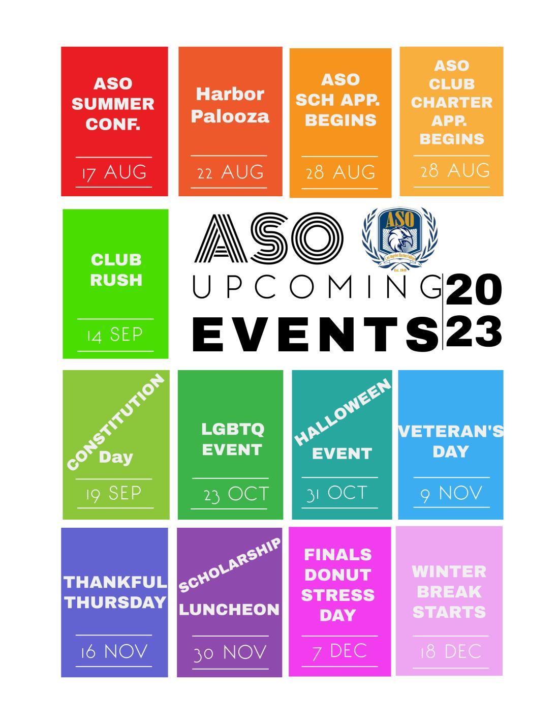 LAHC  ASO upcoming events calendar