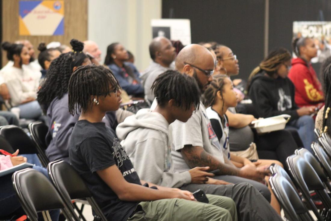 Black students and families attend a Black Excellence and Empowerment Summit workshop presented with the Village Nation and LAUSD’s Black Student Achievement Plan.