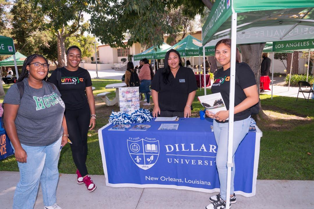 ELAC Umoja students talked with an admissions representative from Dillard University. 
