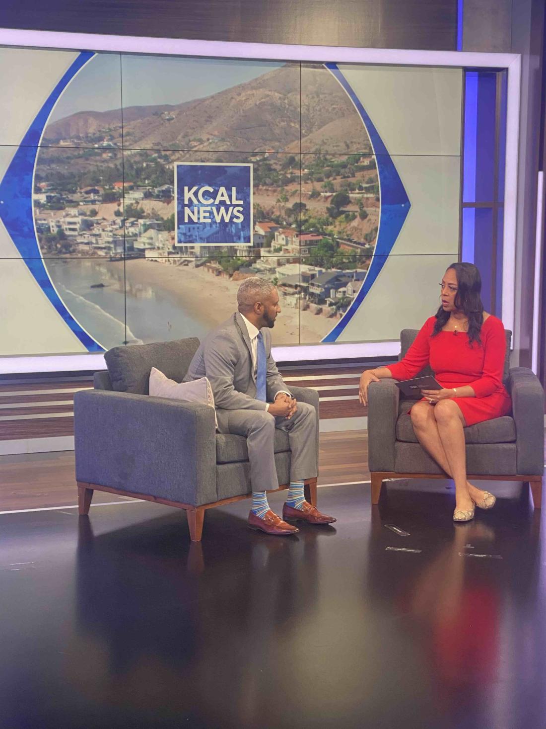 LACC President Amanuel Gebru was interviewed live on KCAL noon news about the Fall Classic Hiring Spree