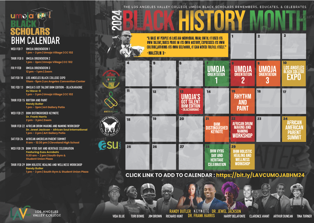 LAVC Black History Month Calendar