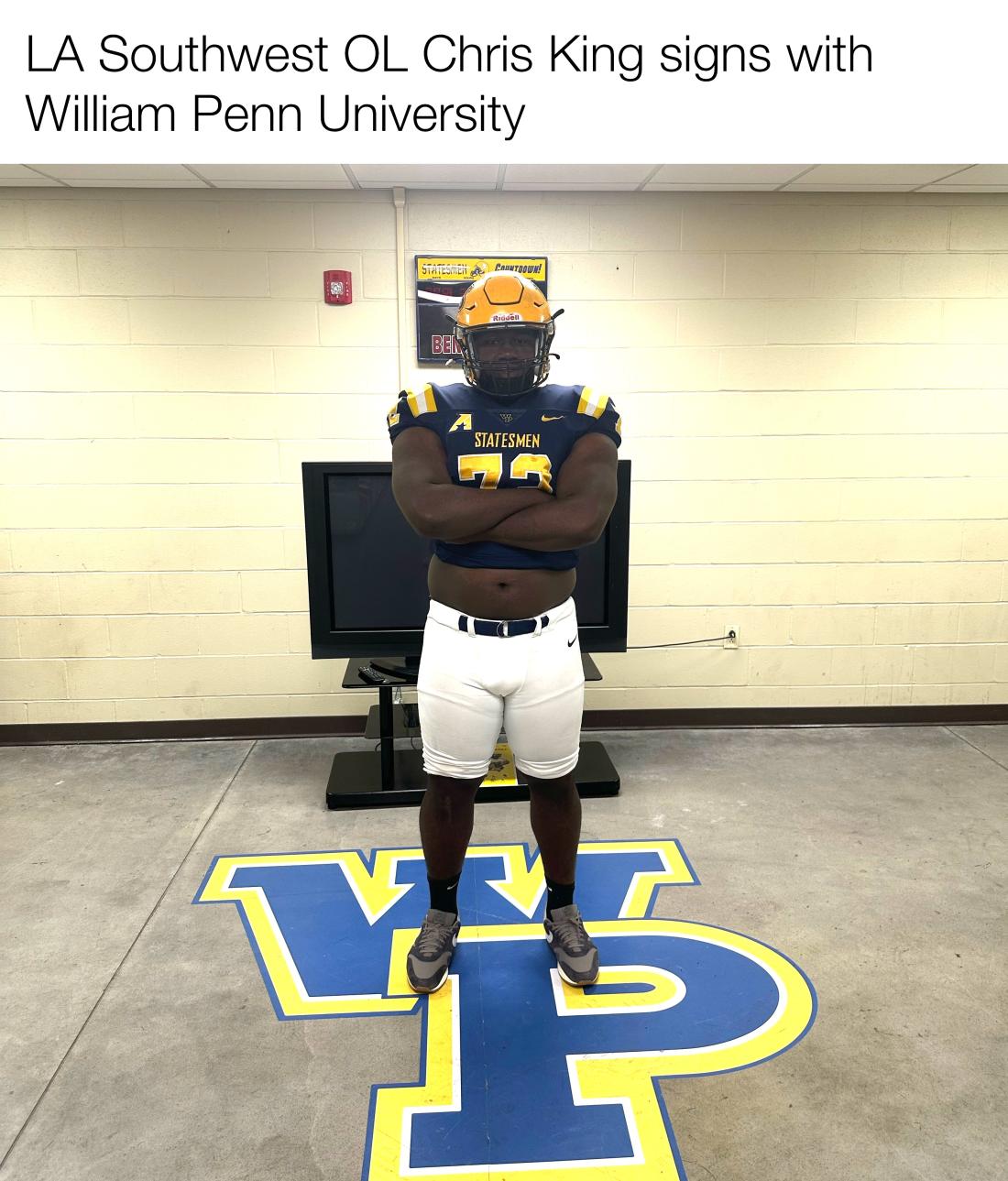 LASC football player Chris King signs with William Penn University