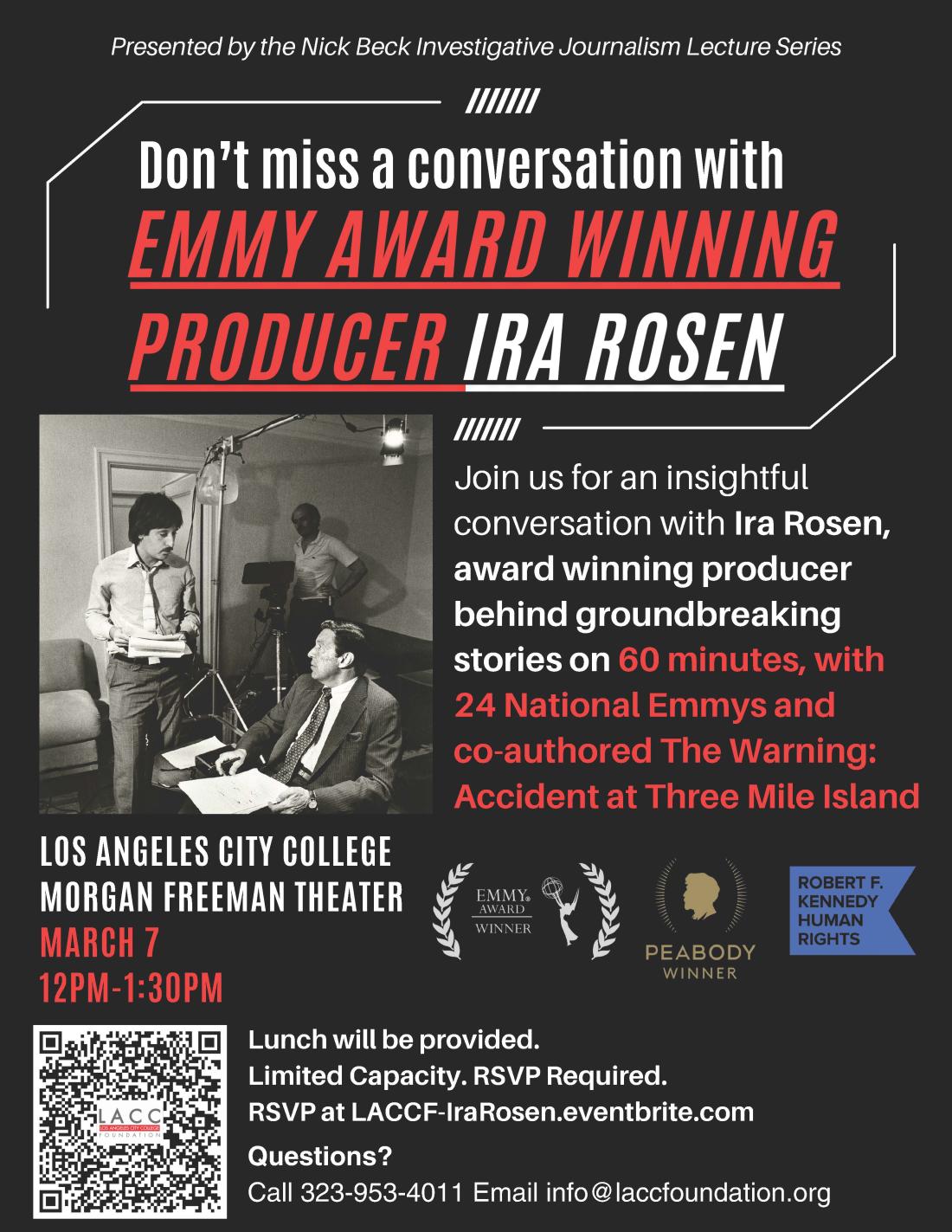 Nick Beck Lecture Series: An Afternoon with Ira Rosen