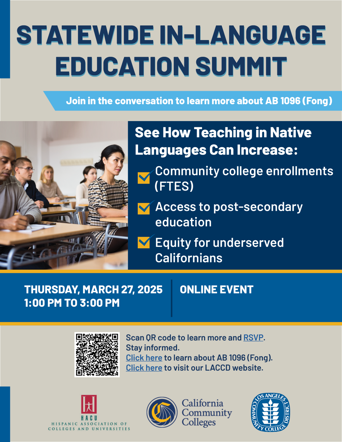 Statewide In-Language Education Summit Flyer