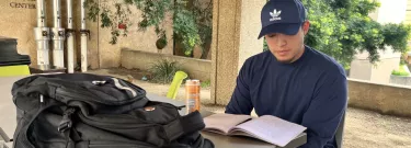 Brando Munoz, studying aircraft maintenance at West Los Angeles College