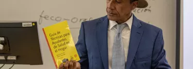 Professor Carlos Brown instructs a class in Spanish at Los Angeles City College