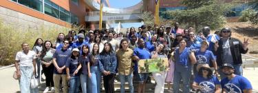 A proud group of student interns and fellows from West Los Angeles College’s Climate Center pose together at the “Building Resilient Futures Career Fair”