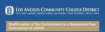 Reaffirmation of Our Commitment to a Harassment-Free Environment at LACCD 