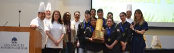 LACCD Fifth Annual Culinary Cup winners and administrator's at Los Angeles Mission College 