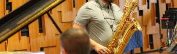 Owen Richards playing the saxophone